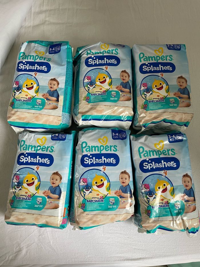 Lot 6 sacs couches de bain splashers Pampers