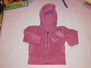 Veste zip 12 mois fille Sarabama mauve