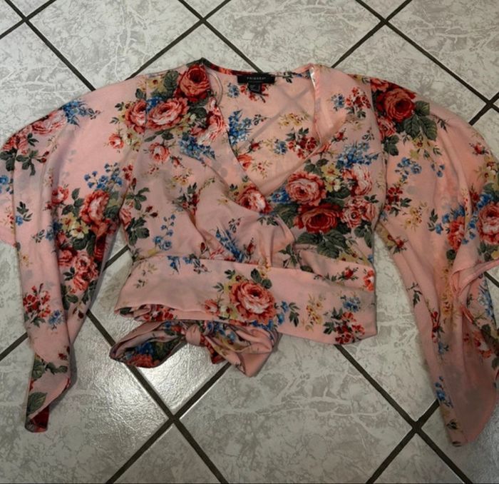 Blouse rose à fleurs – Primark – Taille S - Très bon état - photo numéro 1