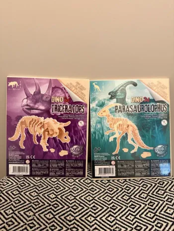 Buki - Lot de deux puzzles Dinosaures en bois 3 D à assembler - 6 ans et +