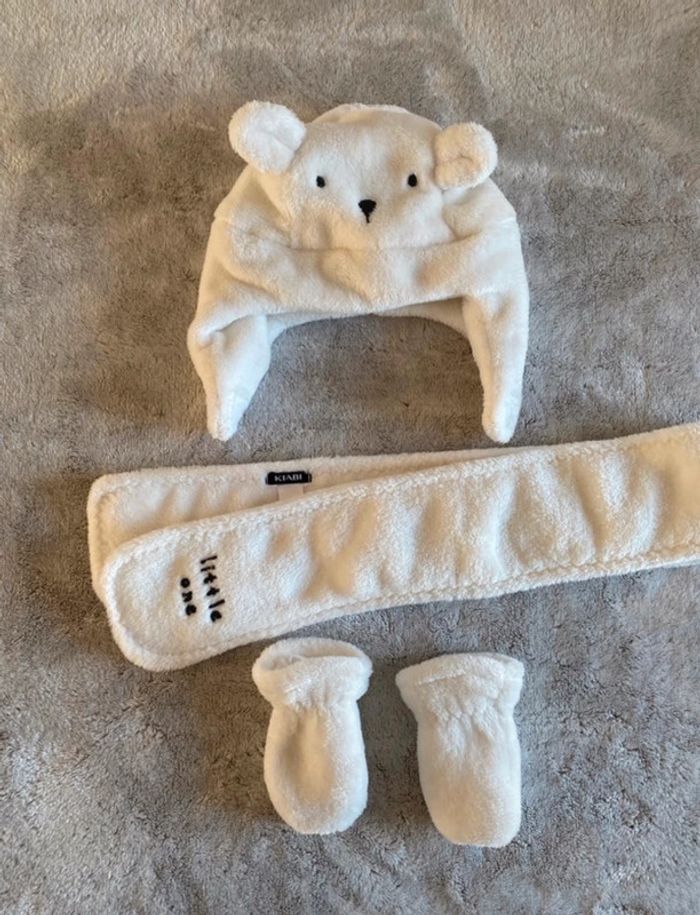 Ensemble bonnet écharpe moufles taille 45 - photo numéro 2