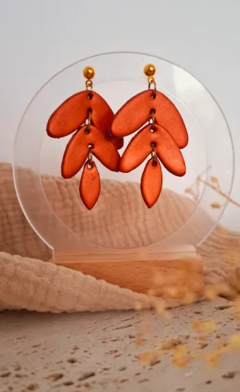 Brume Incandescente – Boucles d’oreilles pendantes – Création unique fait main