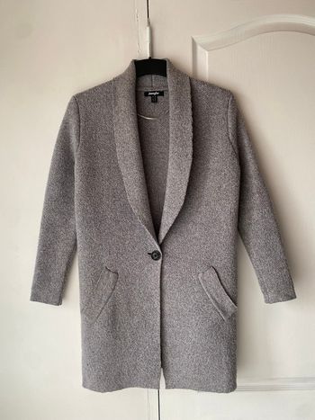 Manteau mi-long en laine gris Jennyfer