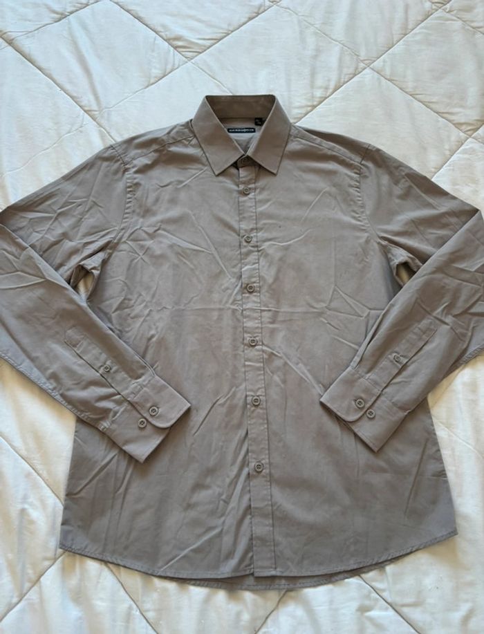 Chemise cargo club début 2000 y2k homme gris clair regular fit classique taille M 39/40 - photo numéro 3