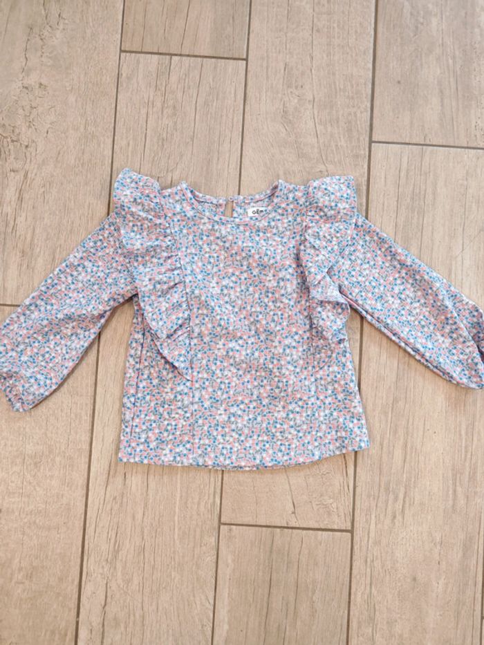 Blouse mauve à pois 2 ans