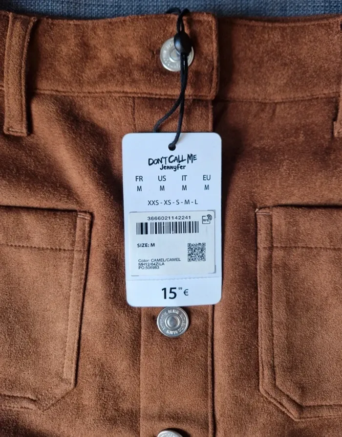 Jupe velours camel jennyfer taille M - photo numéro 3