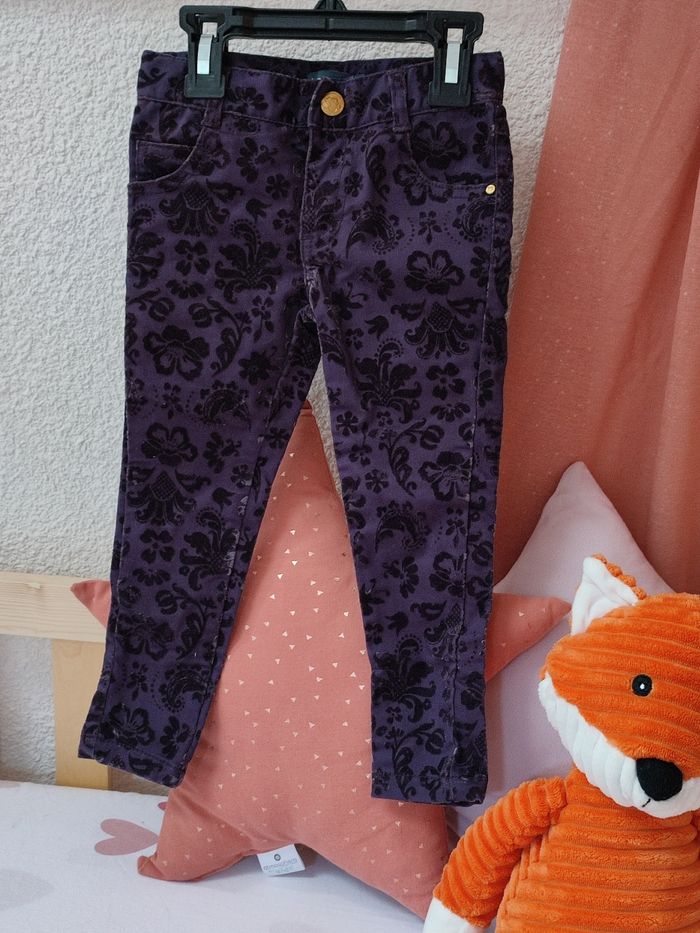 Pantalon Jean et velours - Violet foncé - 2 ans - Très bon état - In extenso - photo numéro 2