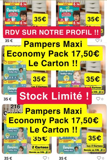 Couches Pampers Baby Dry - Baby Pants Taille 3-4/5/6/7/8 NEUF