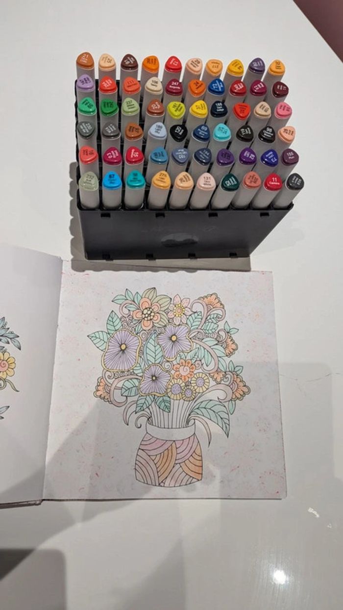 Aqua marker + livre coloriage thérapie - photo numéro 2
