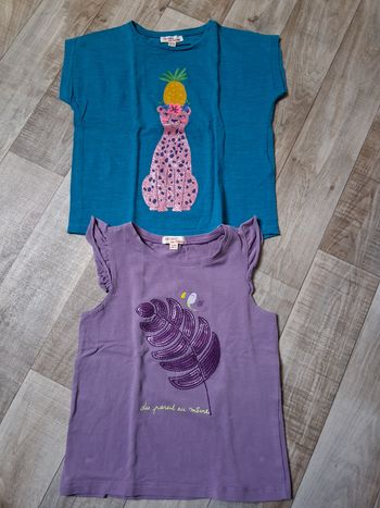 Lot 2 t-shirts fille 4 ans