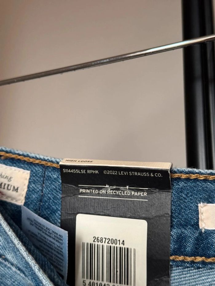 Jean bleu Levis high loose w 29x31 poches rétro - photo numéro 7