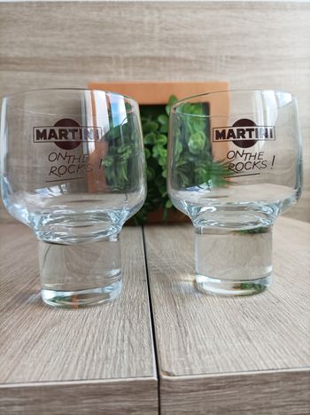 Lot 2 verres Martini on the rocks 