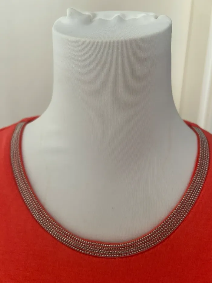 Diane Laury T-shirt, coton et modal corail argent taille 2/38 - photo numéro 2