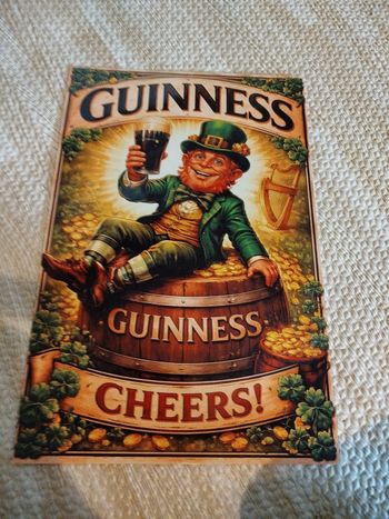 Plaque publicitaire motif guiness neuf 