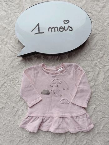 Robe manches longues Fille 1 mois Nuage Z Grain de blé 100% coton