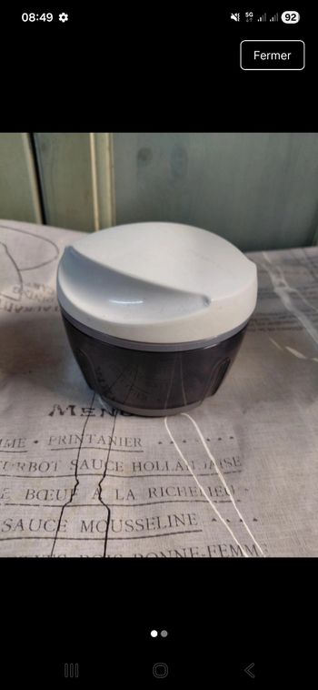 Tupperware Twister Hachoir Manuel Gris 