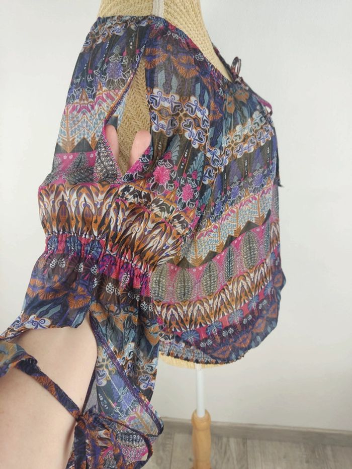 Blouse manches longues et ouvertes motifs graphiques multicolores taille 38 Morgan - photo numéro 6