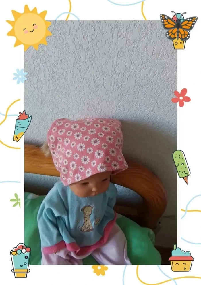 Bandana rose à fleur - photo numéro 3