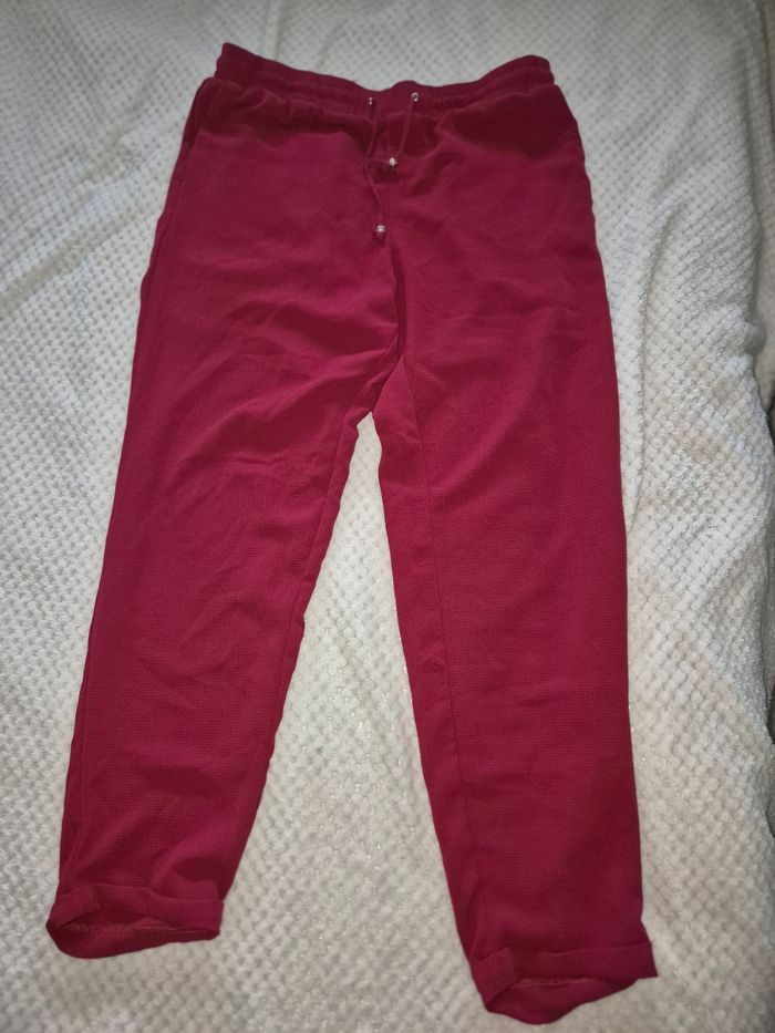 Pantalon fluide bordeaux - photo numéro 8