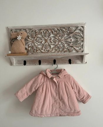 Manteau d’hiver en velours côtelé, bébé fille 6 mois, okaidi, en très bon état !