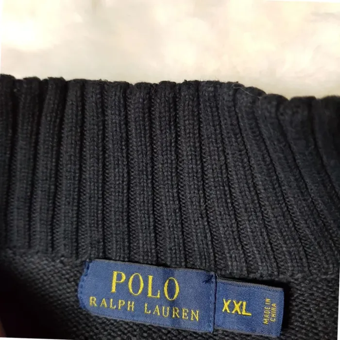 Pull Camionneur half demi zip Ralph Lauren XXL Noir - photo numéro 8