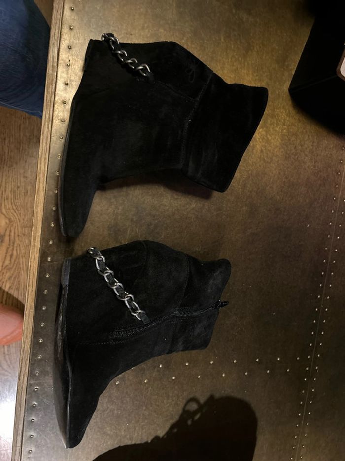 Bottines la mode est à vous 39 noir chaîne