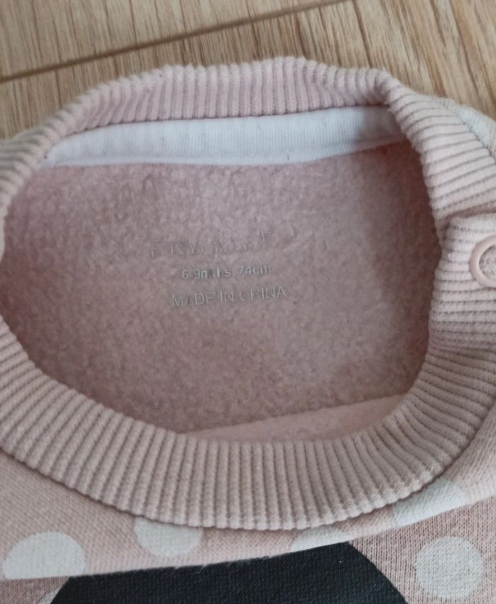 Sweat Chaud molletonné rose motif Pingouin Primark - Taille 6-9 mois 74 cm - photo numéro 3