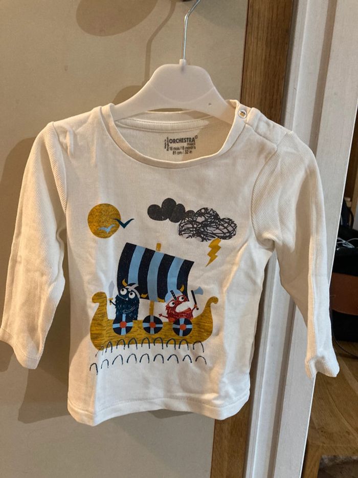 Tee shirt manches longues orchestra taille 18 mois