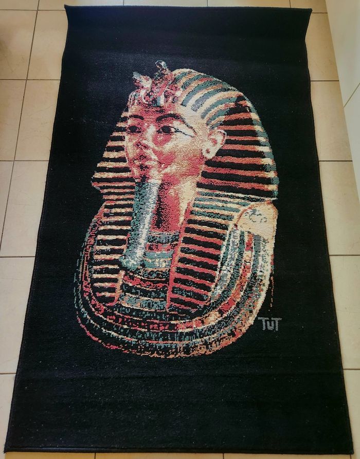 Tapis Toutankhamon buste égyptien neuf 90x150 cm