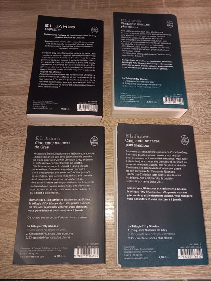 Lot de 4 livres - Cinquante nuances de Grey par E.L. James - photo numéro 2