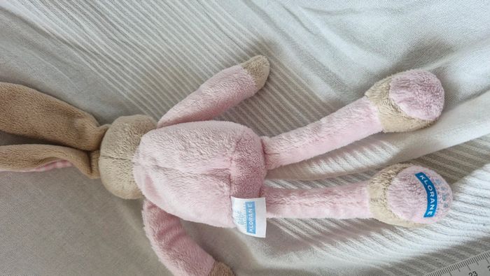 Lapin klorane  oreilles carreaux rose - photo numéro 3