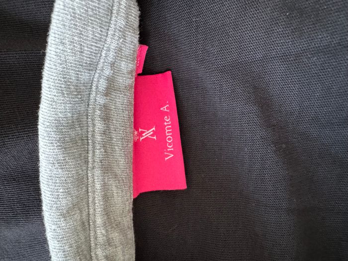 Polo Vicomte Arthur Paris à manches longues noir et gris - photo numéro 6