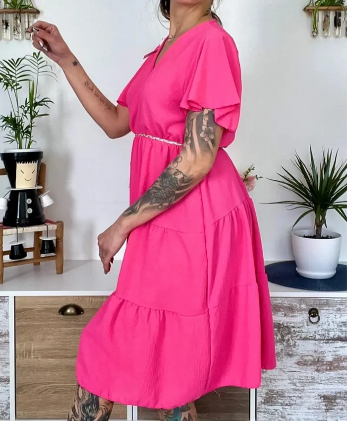 SOLDE Robe bohème fluide légère taille élastique taille unique - Italy moda - neuf - photo numéro 3