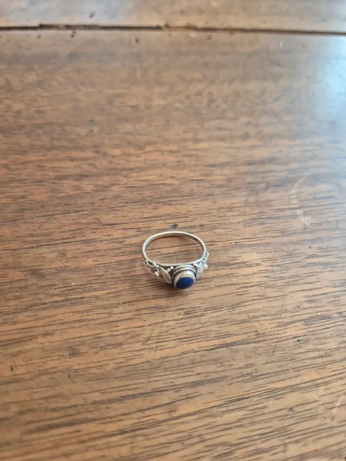 Bague en argent 925 et lapis-lazuli - photo numéro 2