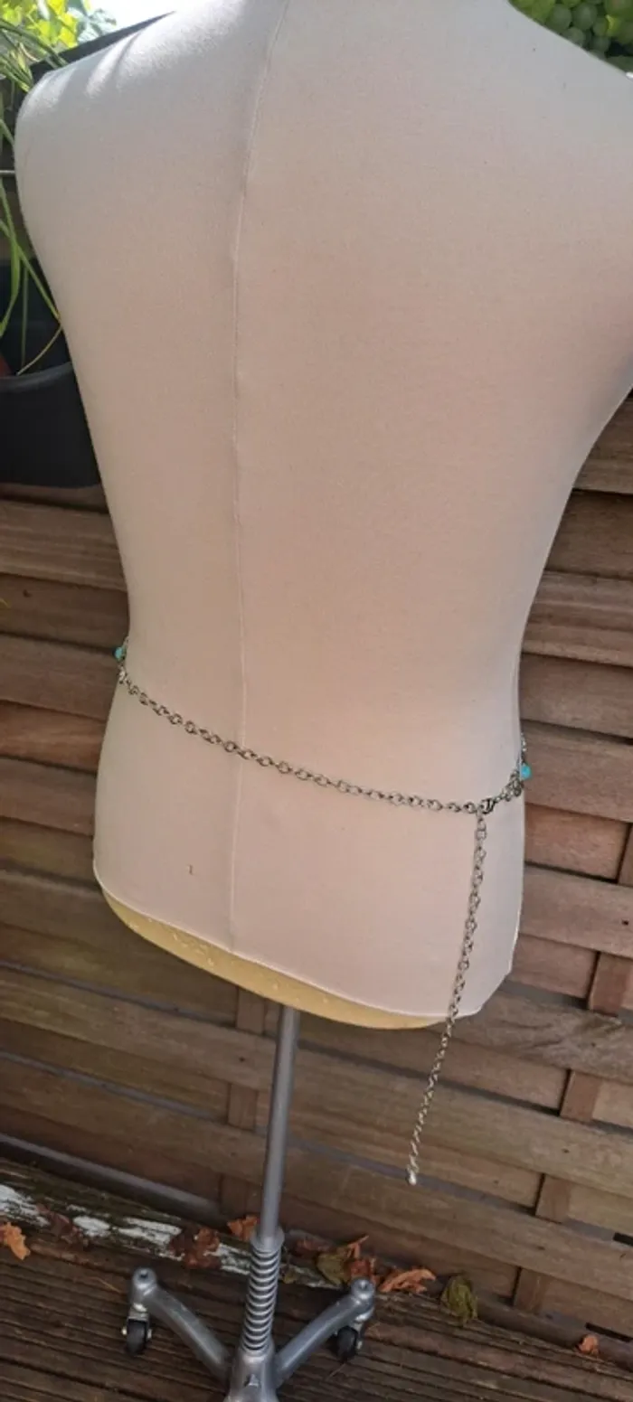 Ceinture bohème argentée avec pierres turquoise 🌵 - photo numéro 2