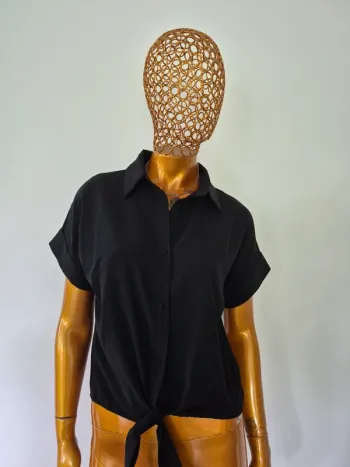 Chemise Noire A Nouer Femme Taille M/L