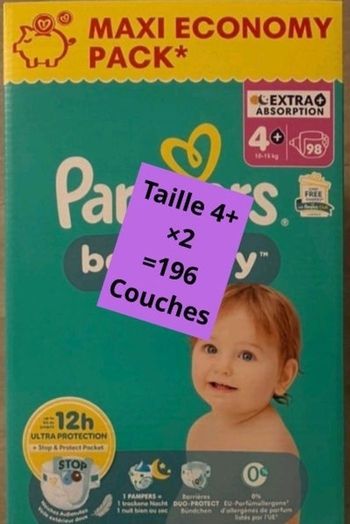 Couches pampers taille 4+  ×2