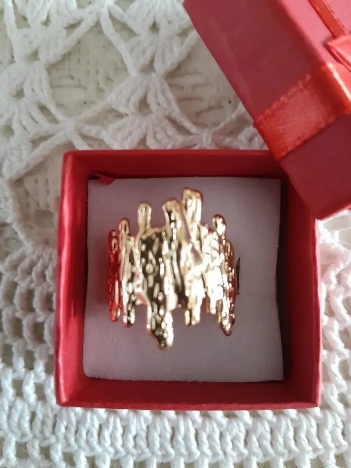 Bague ouverte, dorée, taille réglable, style Bohème - photo numéro 2