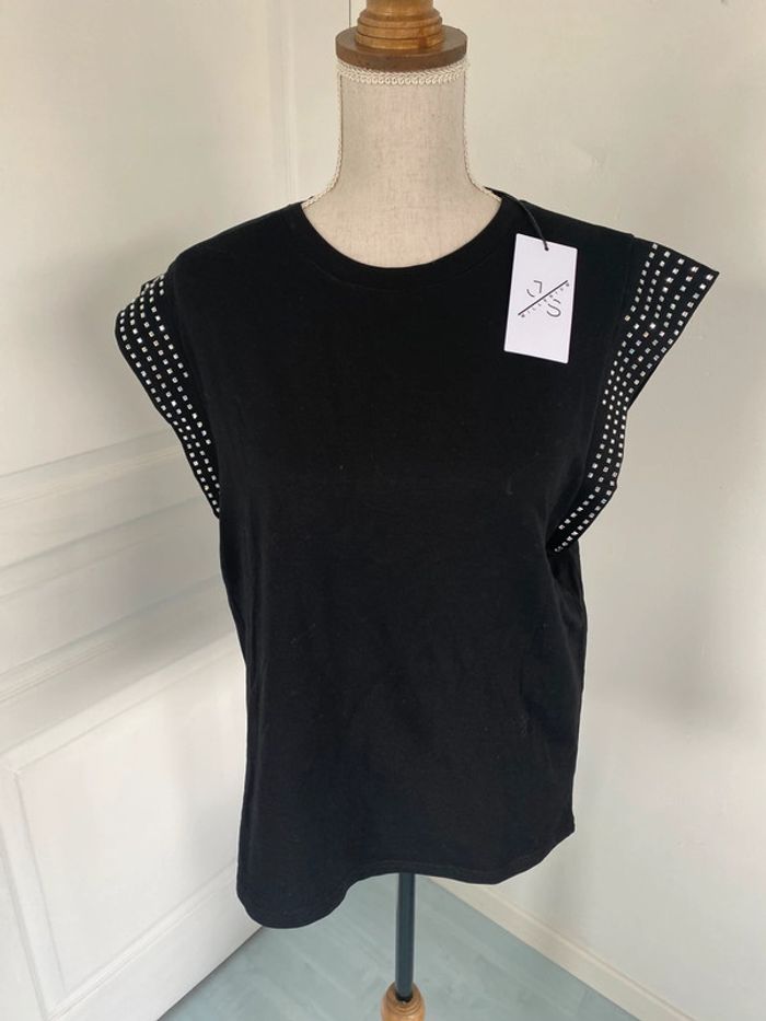 T shirt noir strass taille L