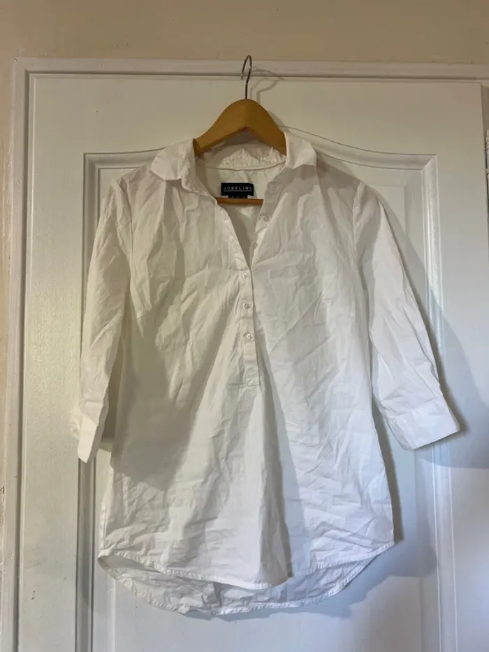 Chemise basique blanche en coton chic parisienne pour le travail ou casual - taille 38 - neuve - photo numéro 2