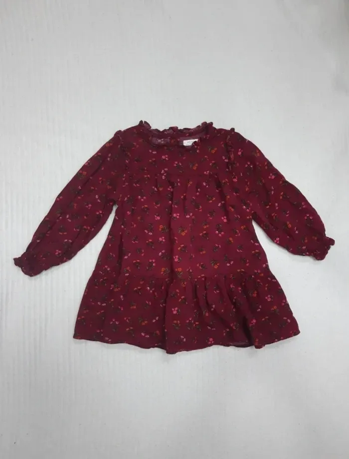 Robe manches longues fleurs Next 3 ans