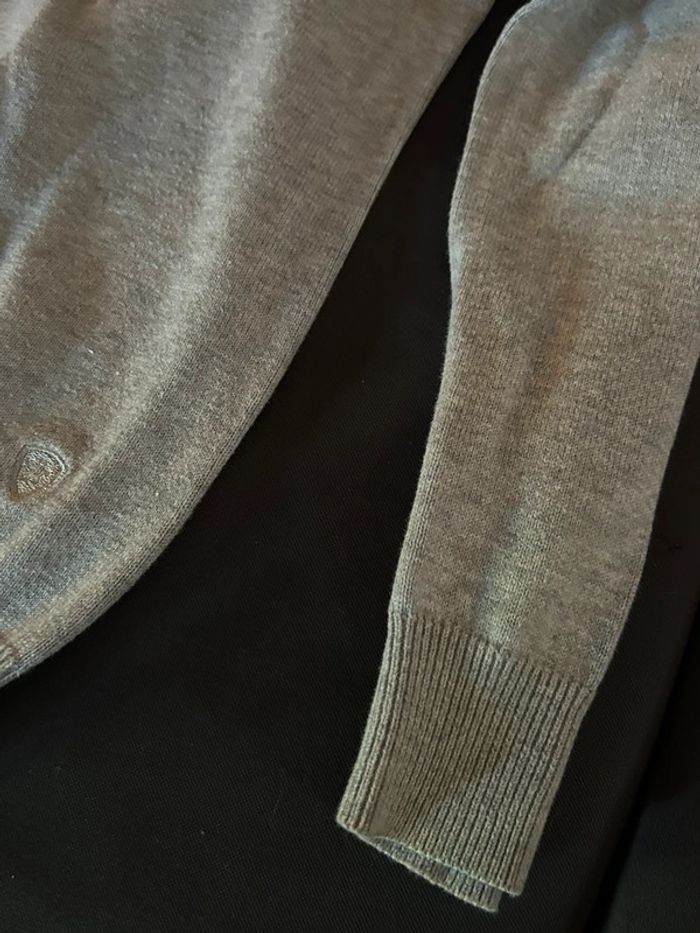 648 - pull gris pour homme petit col V - photo numéro 4