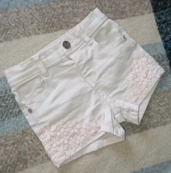 Short en jean rose pâle 12/18 mois