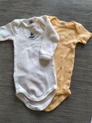 lot de 2 bodies Petit Bateau