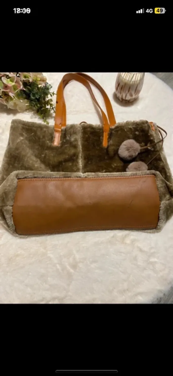 👜 Grand sac fourre-tout en fausse fourrure ultra doux style cocooning👜 - photo numéro 3