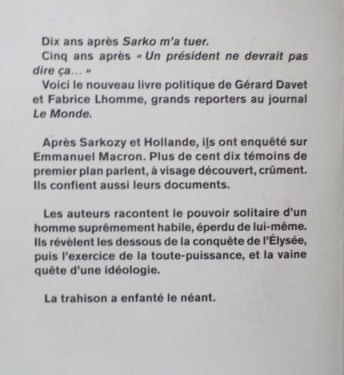 LE TRAITRE ET LE NEANT (MACRON) par G. DAVET e F. LHOMME Ed. Fayard - photo numéro 2