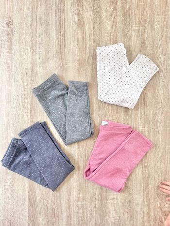 4 leggings molletonnés fille