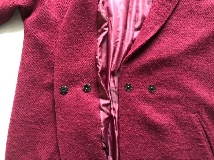 AN68- Manteau long bordeaux laine/polyester T 48 porté 7-8 fois - photo numéro 8