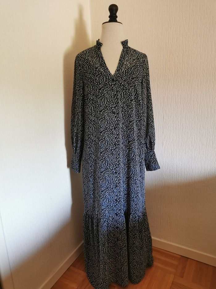 Robe maxi longue bleu marine Camaïeu T38 - photo numéro 3