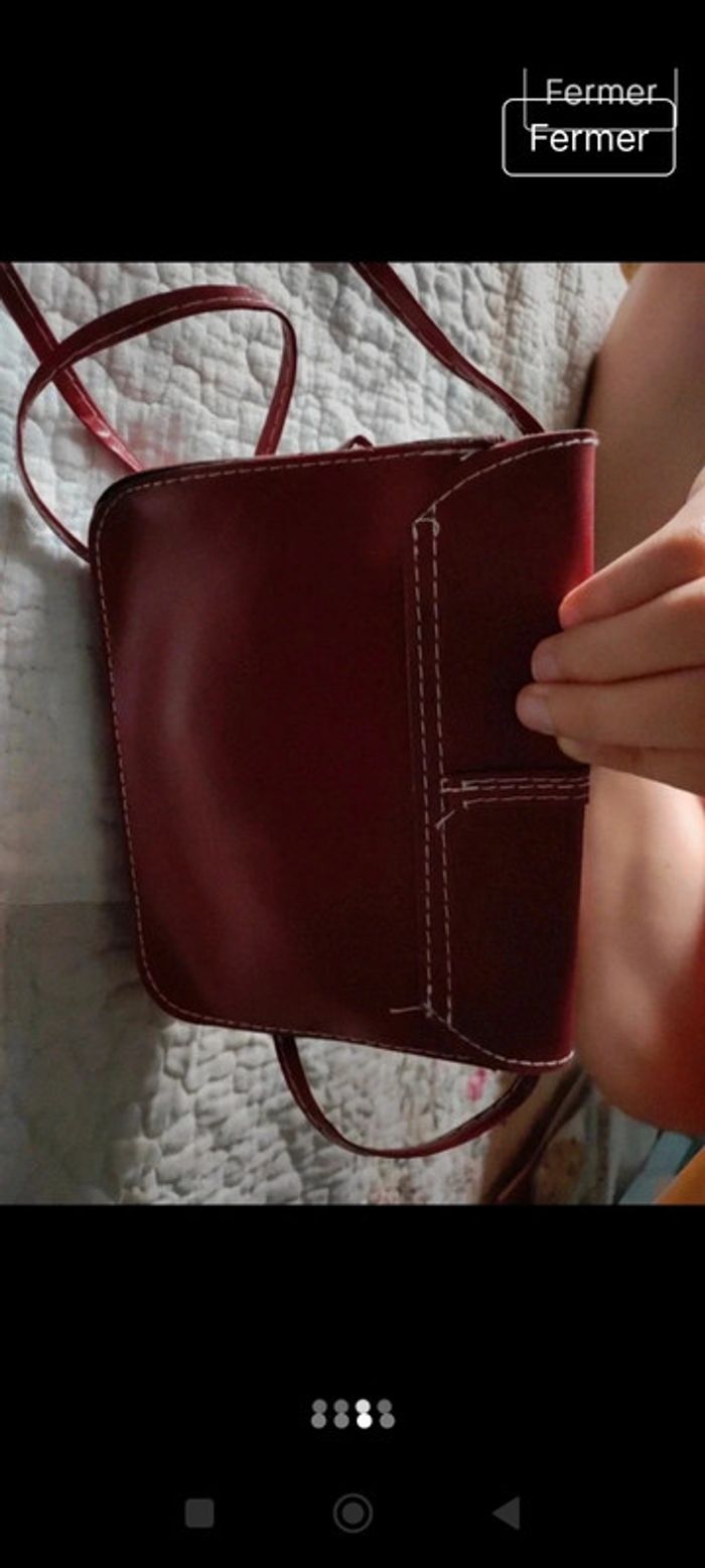 Petit sac bordeau - photo numéro 3